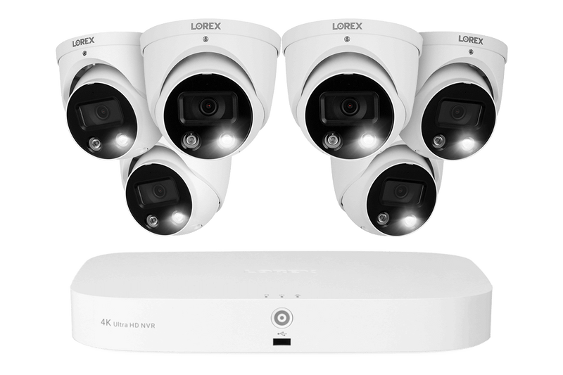 4K 8-channel 2TB Wired NVR System with 6 Smart Deterrence and mask detection Cameras