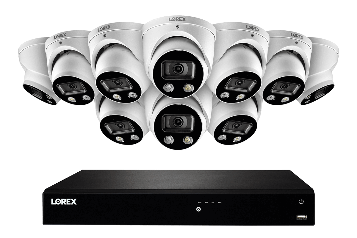 16-Channel 4K Ultra HD Fusion NVR IP System with 10 Smart Deterrence Cameras