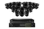 Lorex 4K (32 Camera Capable) 8TB Wired NVR System with Nocturnal 3 16 Black Smart IP Dome Cameras Featuring Listen-In Audio and 30FPS Recording
