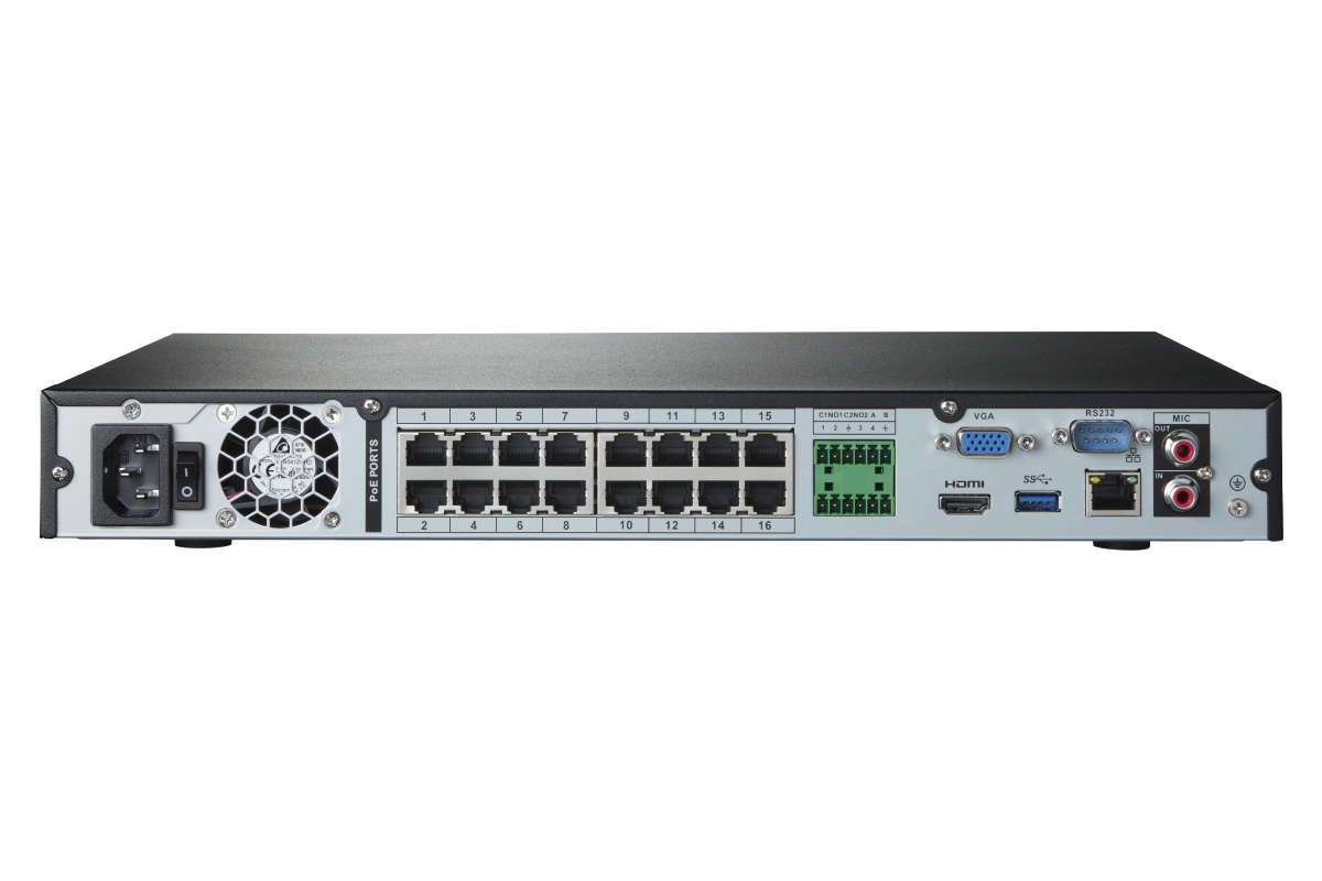 Lorex 4K (16 Camera Capable) 4TB Wired NVR System with Nocturnal 3 Smart IP Dome Cameras with Listen-in Audio and Motorized Varifocal Lenses