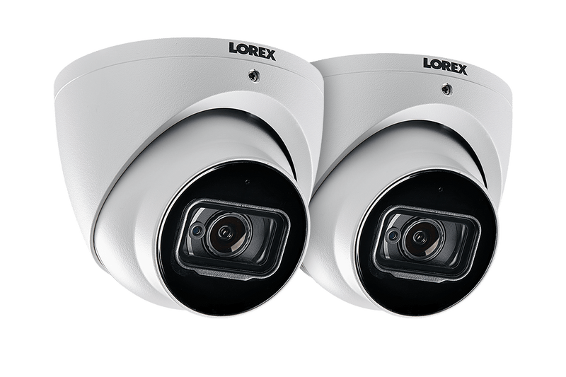 4K Ultra HD Resolution 8MP Outdoor Dome Camera with 150 Night Vision (2-Pack)
