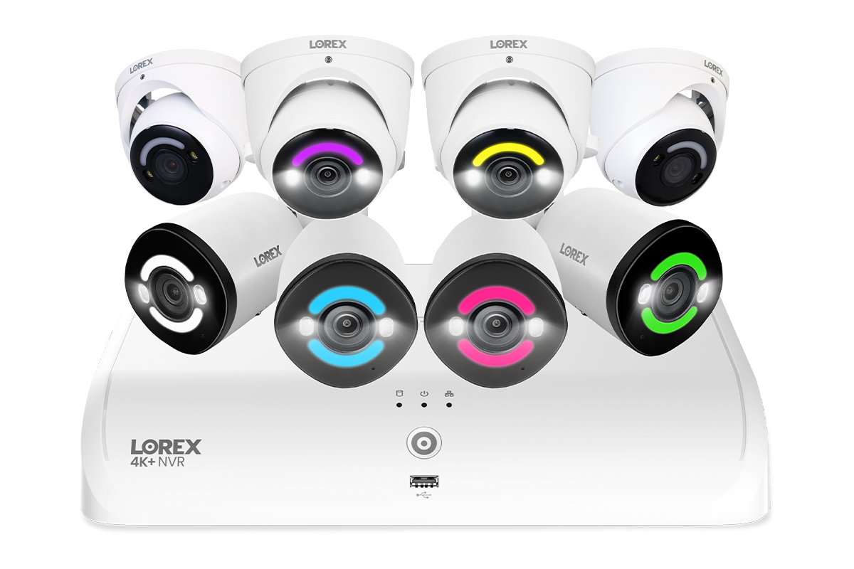 Lorex Intercom Lorex 4K+ Fusion Wired NVR System with 8 IP Cameras Featuring 12MP and ...