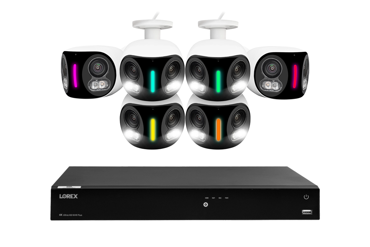 Lorex Fusion NVR with H20 (Halo Series) IP Dual Lens Cameras - 4K 16-Channel 4TB Wired System - White 6