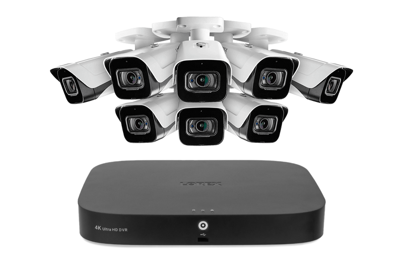 Lorex 4K 8-Channel 2TB Wired DVR System with 8 Outdoor Audio Security Cameras