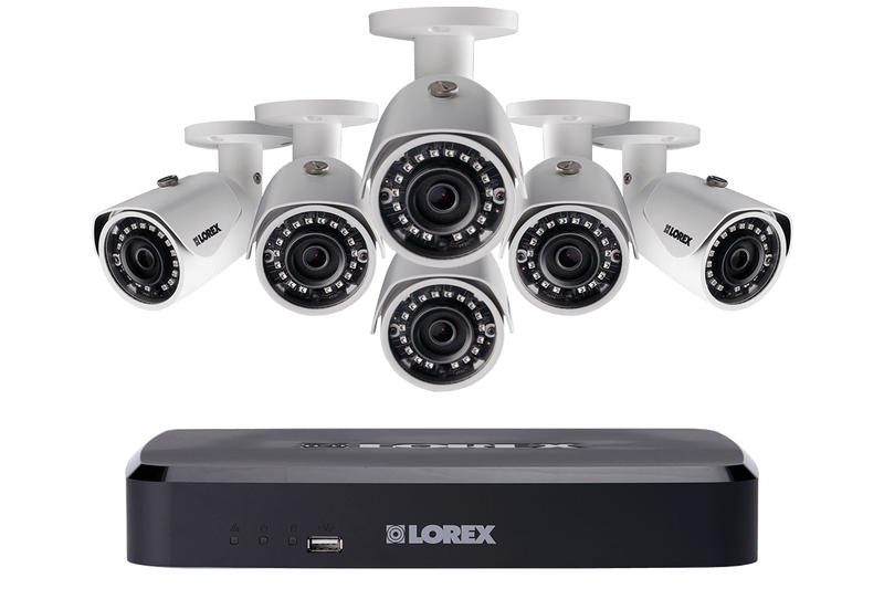 2K IP Security camera system with 8 Channel NVR and 6 HD outdoor 3MP cameras