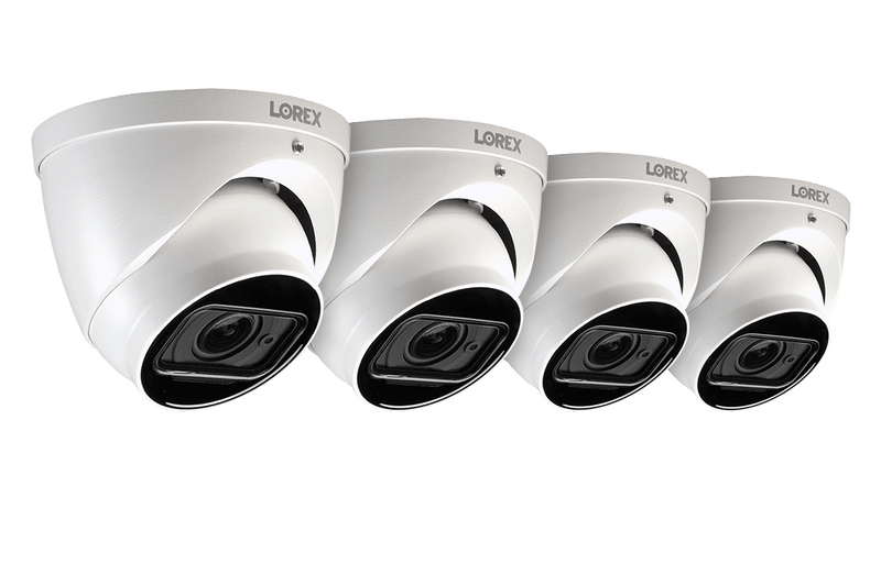 4K Ultra HD Motorized Varifocal Dome Security Camera with Color Night Vision (4-pack)