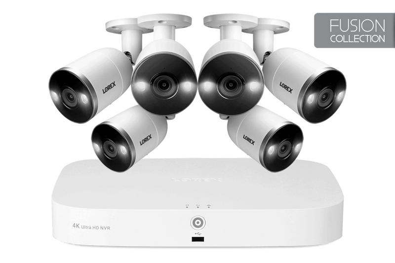 Lorex 4K 8-Channel NVR System with 6 Smart Deterrence Cameras, Fusion Capabilities and Smart Motion Detection Plus