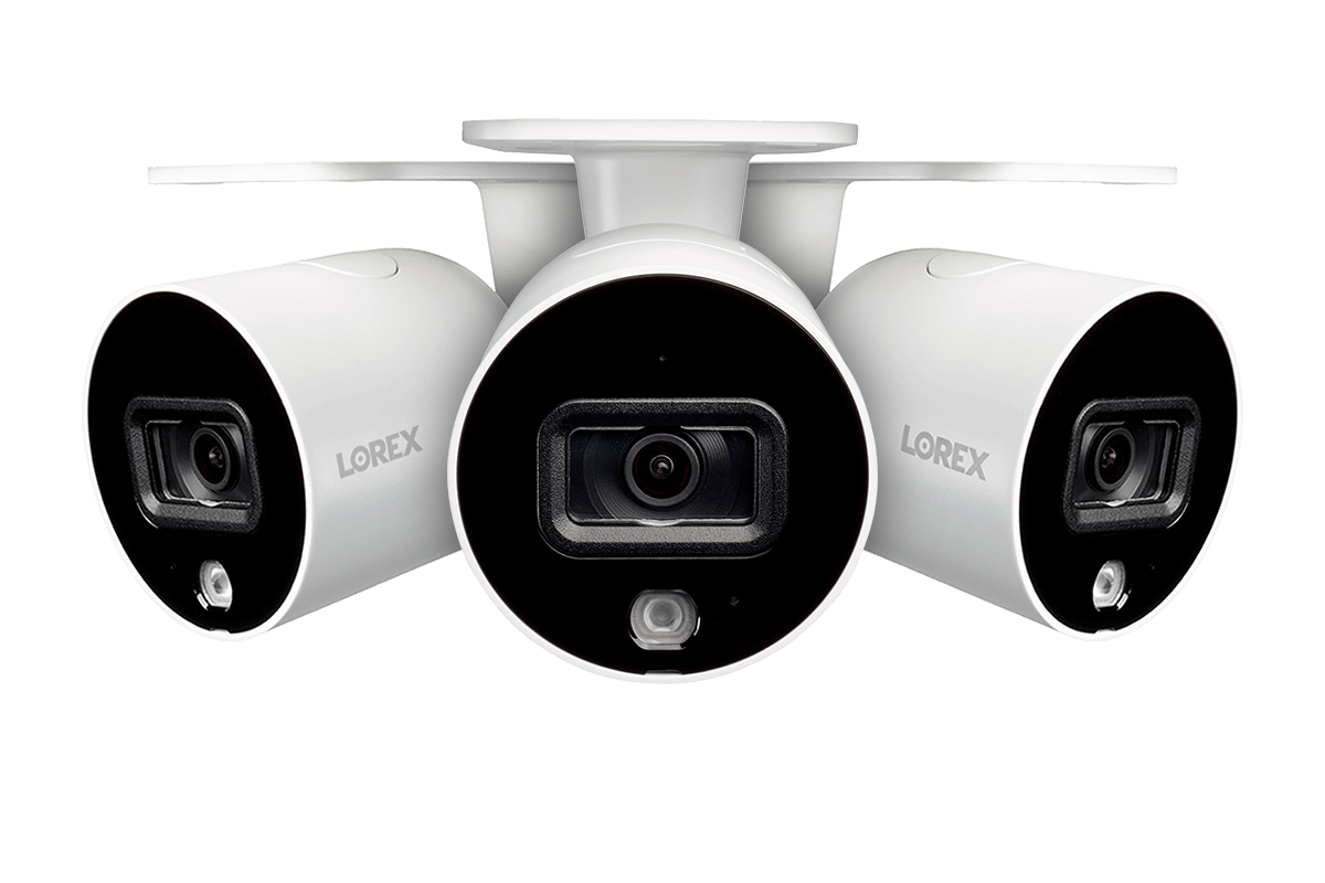 Smart Outdoor WiFi Security Camera With Advanced Active Deterrence (3-pack)