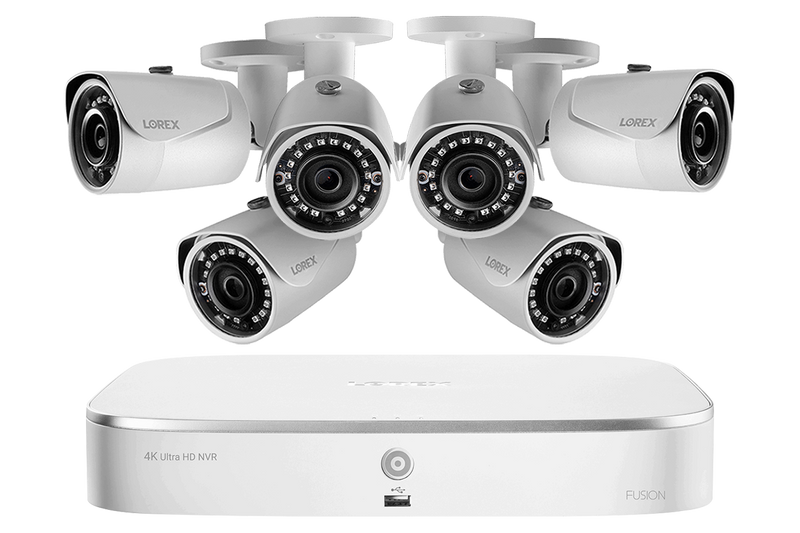 2K HD 8-Channel IP Security System with Six 5MP Cameras and Smart Home Voice Control