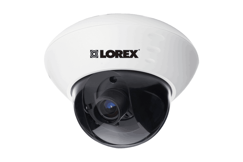 Varifocal dome security camera with low-light viewing