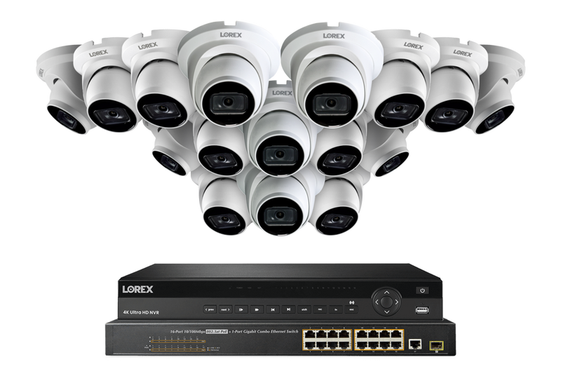 Lorex Fusion (4K 32-Camera Capable) 8TB NVR System with Bullet Cameras featuring Listen-In Audio - White 16