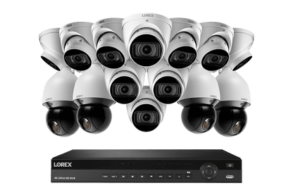Lorex 4K 16-Channel 3TB Wired NVR System with 10 Nocturnal 3 Motorized Varifocal Smart Dome Cameras and 4 PTZ Cameras