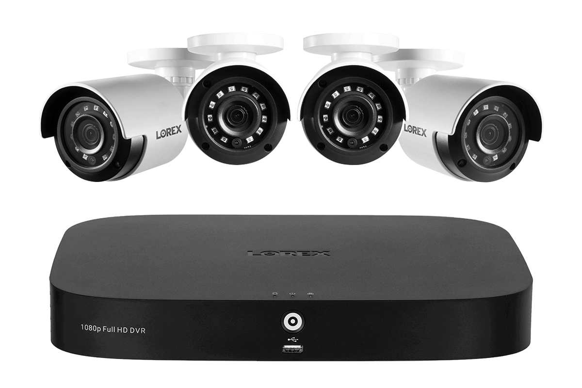 1080p 8-channel 1TB Wired DVR System with 4 Cameras