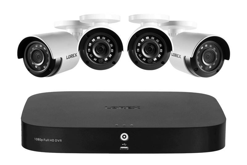 1080p 8-channel 1TB Wired DVR System with 4 Cameras