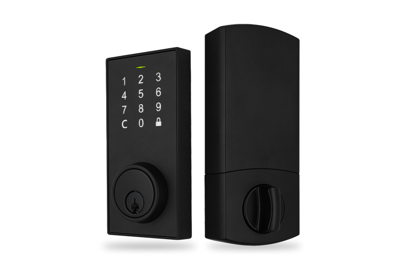 Bluetooth Deadbolt Smart Lock with Touchpad and App Control - Matte Black