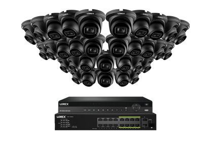 Lorex Fusion (4K 32-Camera Capable) 8TB NVR System with Bullet Cameras featuring Listen-In Audio - Black 32