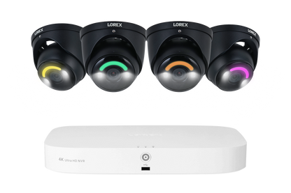 Lorex Fusion 4K 16 Camera Capable (8 Wired and 8 Wi-Fi) 2TB Wired NVR System with Dome Cameras Featuring Smart Security Lighting
