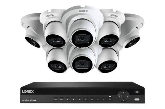 Lorex 4K (16 Camera Capable) 4TB Wired NVR System with Nocturnal 3 Smart IP Dome Cameras with Listen-In Audio and 30FPS - White 8