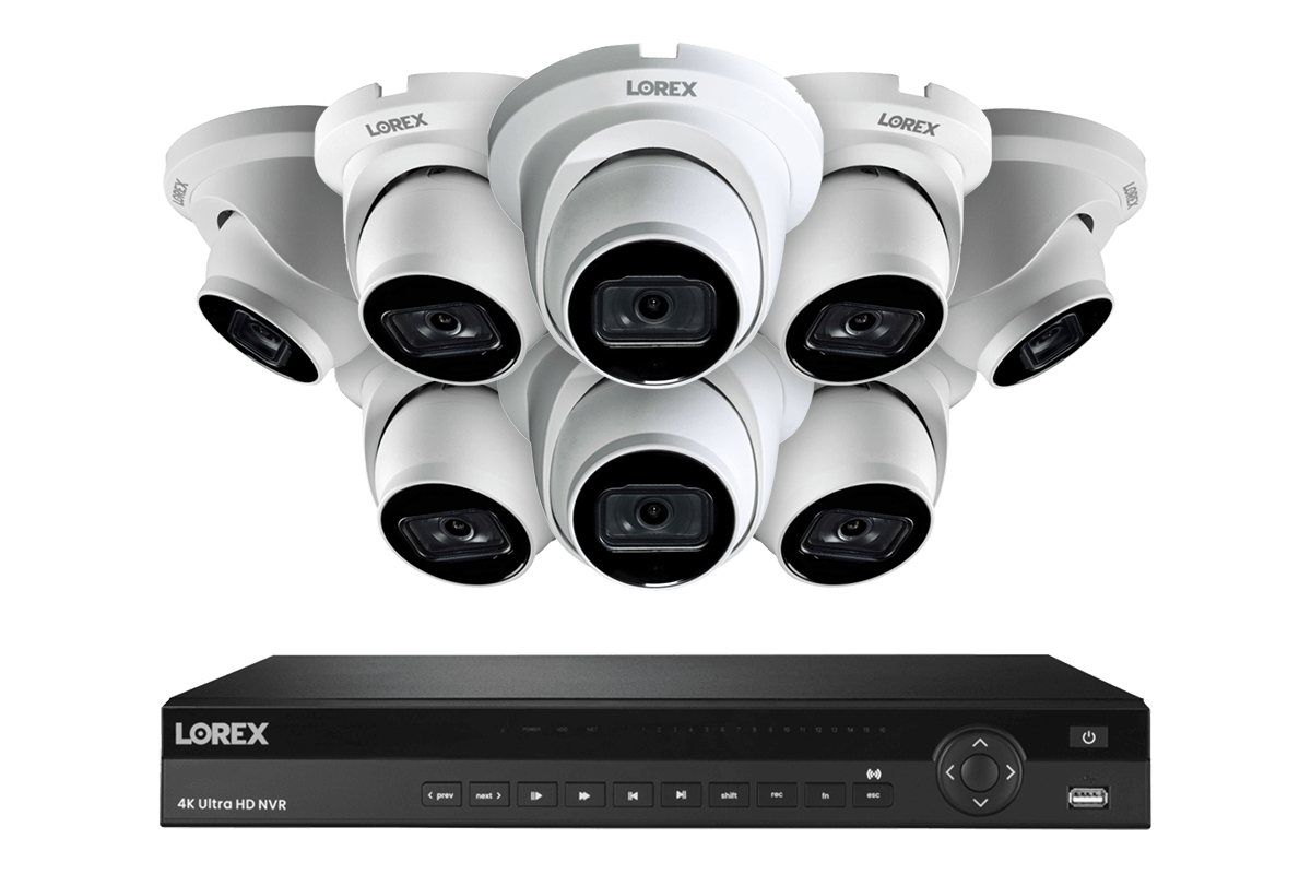 Lorex 4K (16 Camera Capable) 4TB Wired NVR System with Nocturnal 3 Smart IP Dome Cameras with Listen-In Audio and 30FPS - White 8