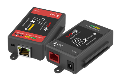 Single Port IP & PoE Cat5e Extender Set (400m/1300ft end-to-end converters)