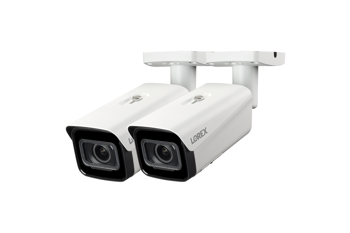 Lorex 4K Nocturnal 4 Series IP Wired Bullet Camera with Motorized Varifocal Lens - White (Two Pack)