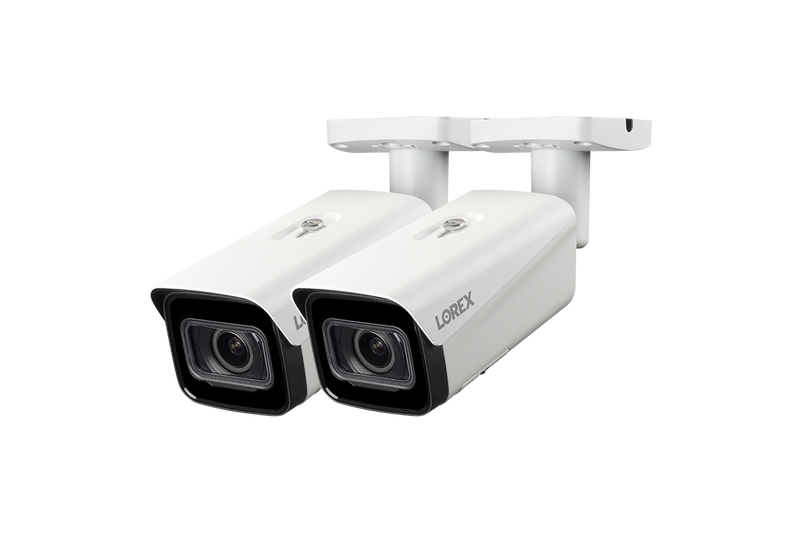 Lorex 4K Nocturnal 4 Series IP Wired Bullet Camera with Motorized Varifocal Lens - White (Two Pack)