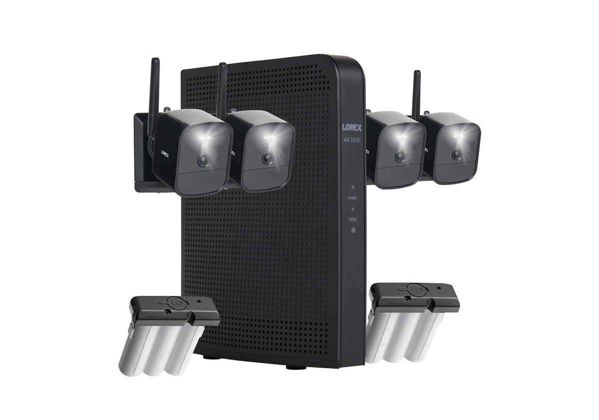 Lorex 4K 1TB Wi-Fi HaLow NVR System with Outdoor Battery Security Cameras with Rechargeable Batteries