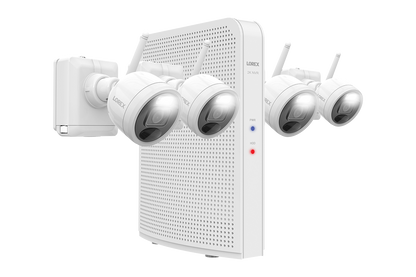 Lorex 2K Wire-Free System with 4 Battery-Operated Active Deterrence Cameras and Person Detection