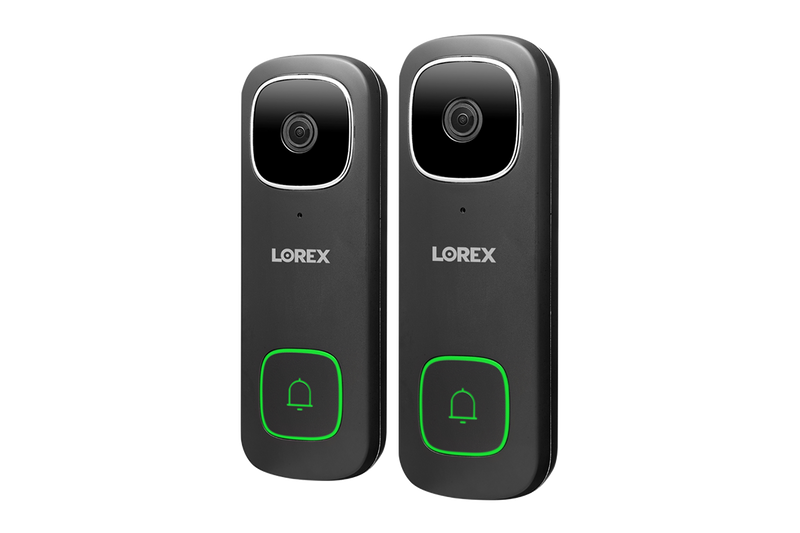 Lorex 2K Wired Video Doorbell, Black 2-pack