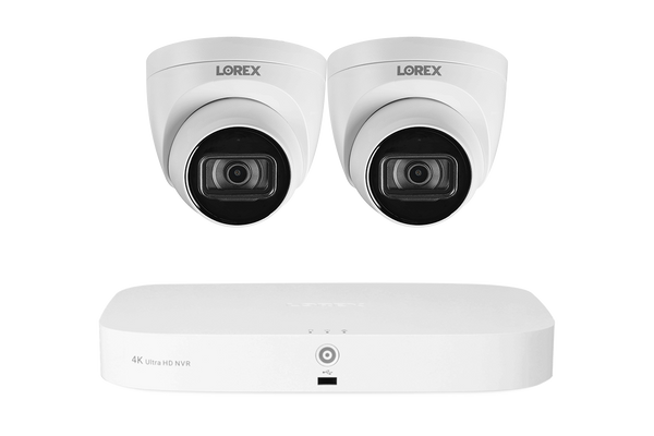 Lorex Fusion 4K 16-Channel (8 Wired + 8 Wi-Fi) 2TB NVR System with Dome Cameras featuring Listen-In Audio