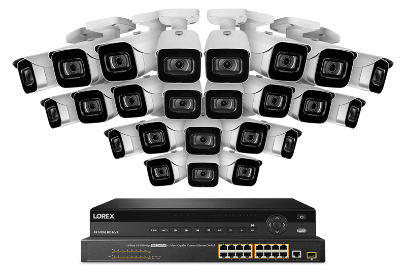 32-Channel NVR System with Twenty-Four 4K (8MP) IP Cameras