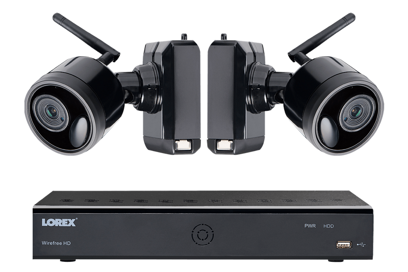 1080p Outdoor Wireless Camera System, 2 Rechargeable Wire Free Battery Powered Black Cameras, 75ft Night Vision, 1TB Hard drive, No Monthly Fees