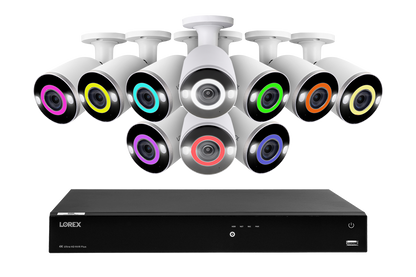 Lorex Fusion 4K 16-Channel 3TB Wired NVR System with Bullet Camera Featuring Smart Security Lighting and 2-Way Audio