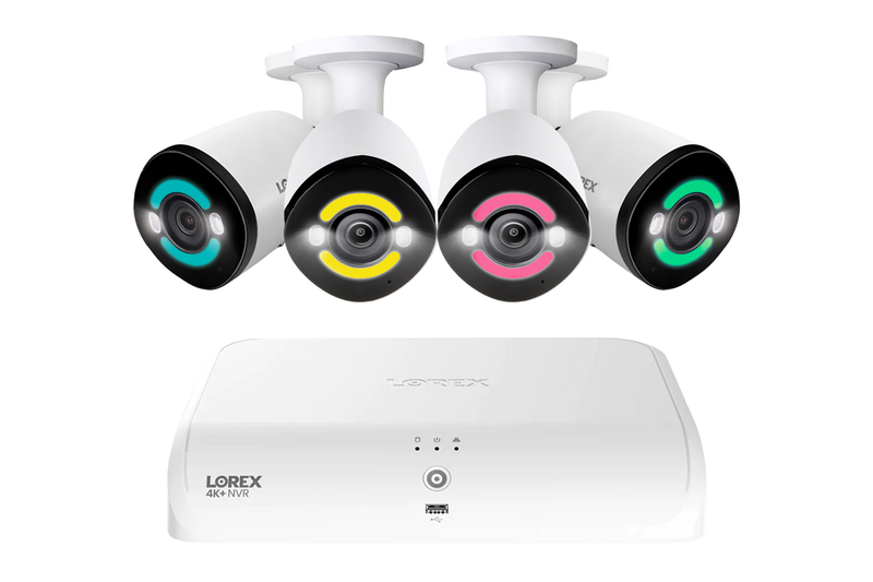 Lorex 4K+ 12MP 16 Camera Capable (8 Wired + 8 Fusion Wi-Fi ) 2TB Wired NVR System with Smart Security Lighting Bullet Cameras