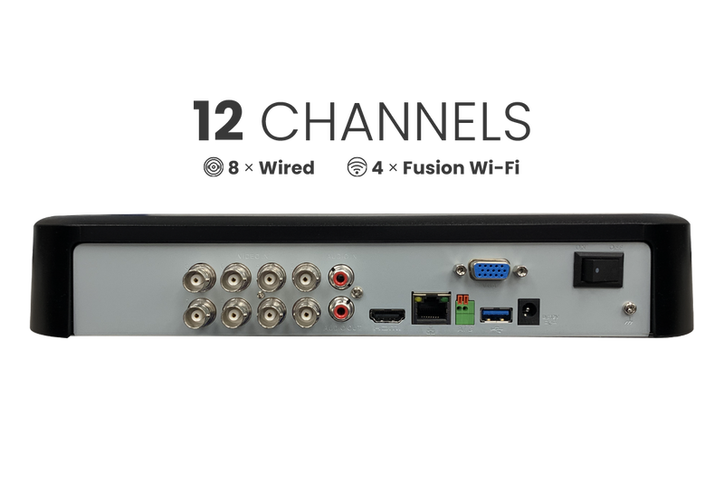 Lorex 4K 12 Camera Capable (8 Wired and 4 Fusion Wi-Fi) 2TB Wired DVR System with 8 Smart Deterrence Cameras