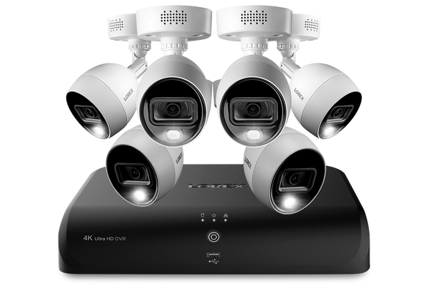 4K Ultra HD Security System with Six 4K (8MP) Active Deterrence Cameras featuring Smart Motion Detection, Face Recognition and Smart Home Voice Control