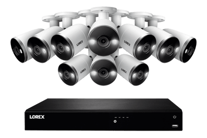 16-Channel 4K Ultra HD Fusion NVR IP System with 10 Smart Deterrence Cameras