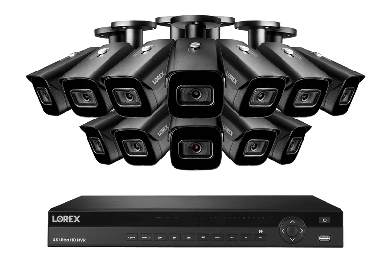 Lorex 4K (16 Camera Capable) 4TB Wired NVR System with Nocturnal 3 Smart IP Bullet Cameras with Listen-In Audio and 30FPS