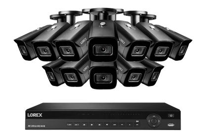 Lorex 4K (16 Camera Capable) 4TB Wired NVR System with Nocturnal 3 Smart IP Bullet Cameras with Listen-In Audio and 30FPS