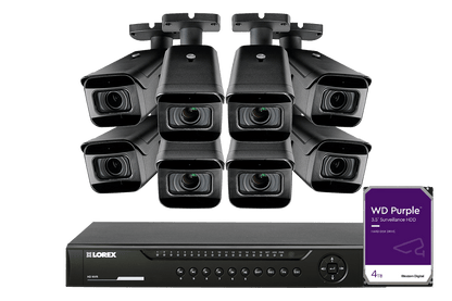 16-Channel 4K Nocturnal IP NVR System with Eight Outdoor 4K (8MP) Metal Cameras with 4x Optical Zoom and Audio Recording