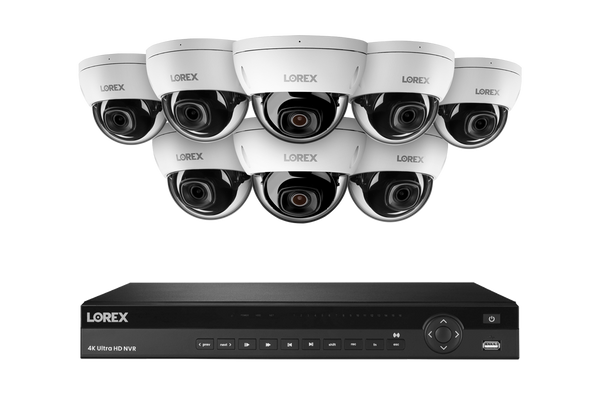 Lorex Fusion Series 4K 16 Camera Capable (Wired or Fusion Wi-Fi) 4TB Wired NVR System with 4MP (2K) A4 IP Dome Cameras- White 8