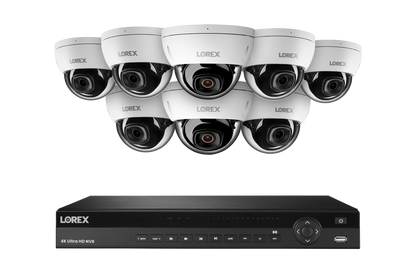 Lorex Fusion Series 4K 16 Camera Capable (Wired or Fusion Wi-Fi) 4TB Wired NVR System with 4MP (2K) A4 IP Dome Cameras- White 8