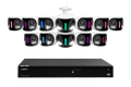 Système NVR filaire Lorex Fusion Series 4K compatible avec 16 caméras (filaire ou Wi-Fi Fusion) et 6 To de stockage, avec caméras IP à double objectif H20