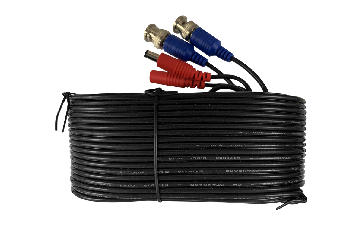 Camera Wire Rj59 60ft (18m) 4K RG59 Power Cable for Analog Cameras