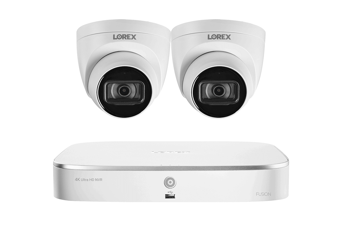 Lorex Fusion 4K 16-Channel (8 Wired + 8 Wi-Fi) 2TB NVR System with Dome Cameras featuring Listen-In Audio