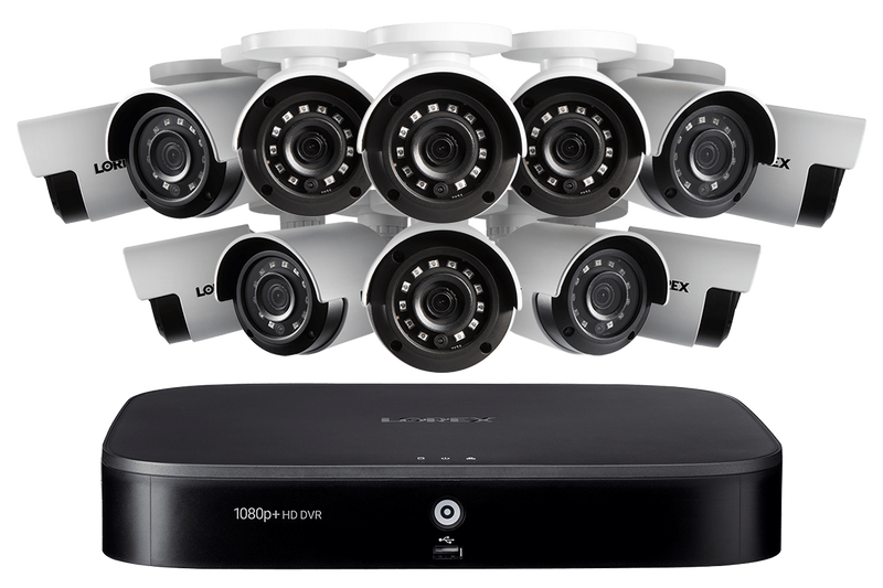 1080p HD 16-Channel Security System with 12 1080p HD Weatherproof Bullet Security Camera, Advanced Motion Detection and Smart Home Voice Control