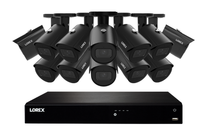 Lorex Fusion NVR with A20 (Aurora Series) IP Bullet Cameras - 4K 16-Channel 4TB Wired System - Black 12