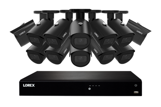 Lorex Fusion NVR with A20 (Aurora Series) IP Bullet Cameras - 4K 16-Channel 4TB Wired System - Black 12