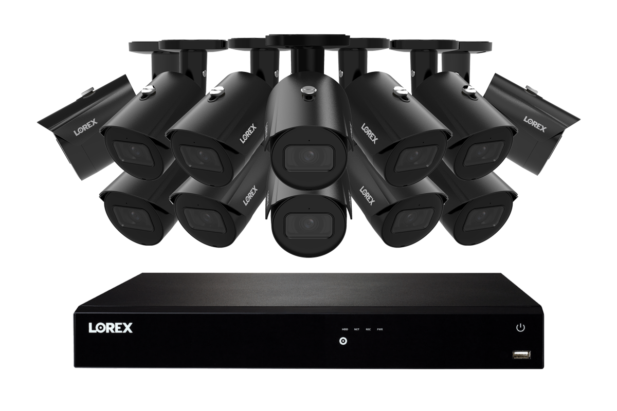 Lorex Fusion NVR with A20 (Aurora Series) IP Bullet Cameras - 4K 16-Channel 4TB Wired System - Black 12