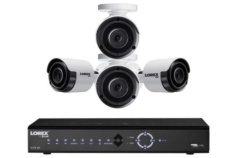 4K Ultra HD IP NVR security camera system with four 4K IP cameras